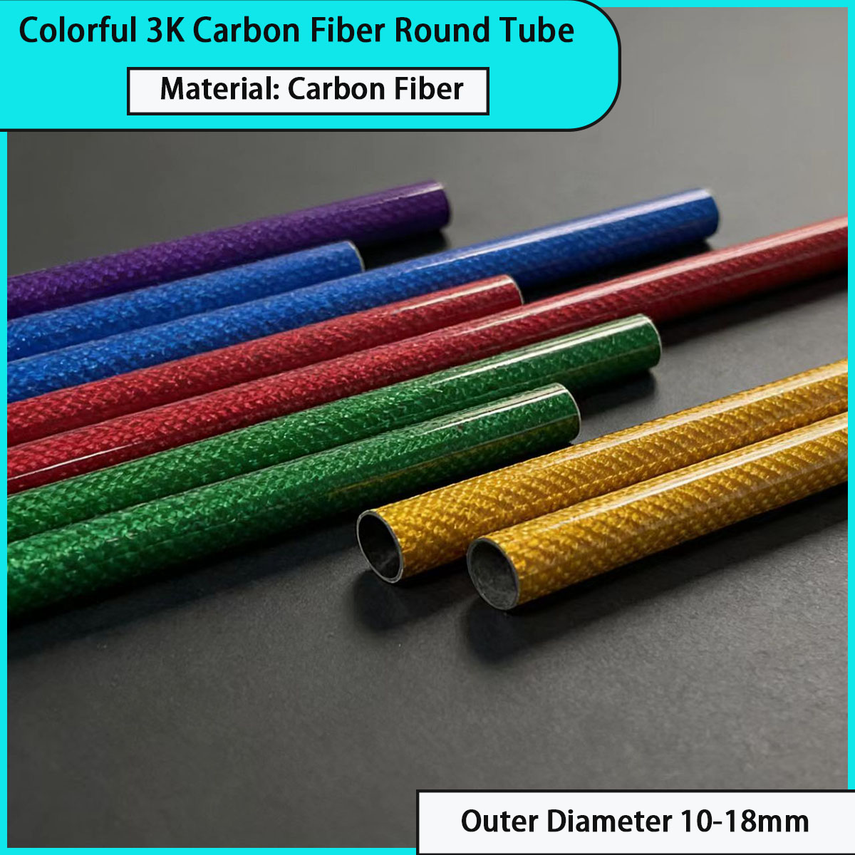 Sports Equipment Used - Outer diameter 10-18mm colored 3k carbon