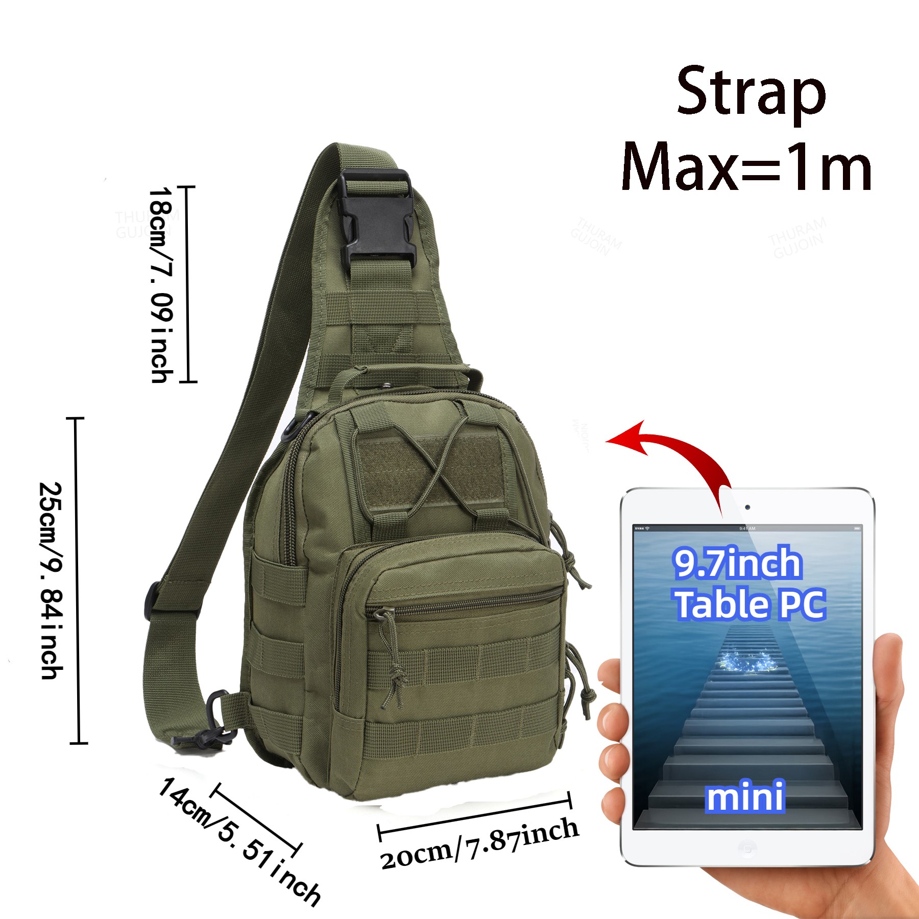THURAM Outdoor Tactical Bag Ba - Sports Equipment Box ulasan dan harga