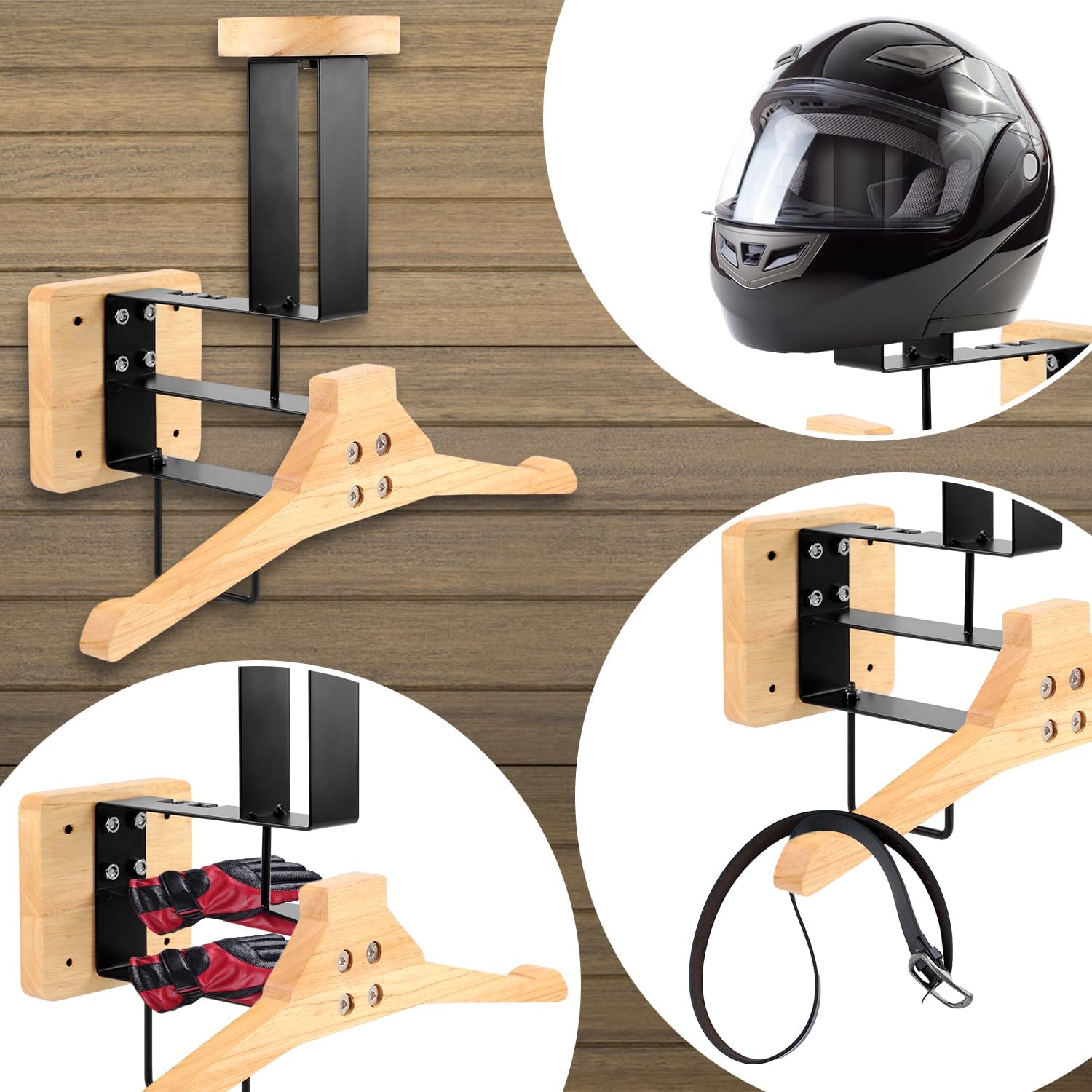 Wood Motorcycle Helmet Holder  - Sports Equipment Storage ulasan dan harga