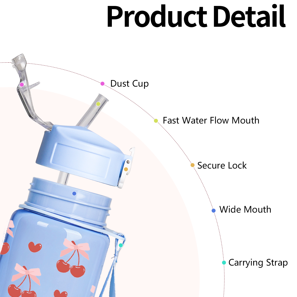 Cute Cherry Print Plastic Wate - Sports Equipment Types ulasan dan harga