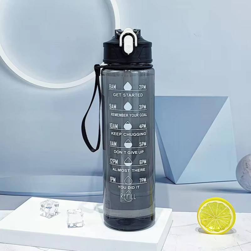 900ml Sports Bottle With Time  - Sports Equipment Types ulasan dan harga