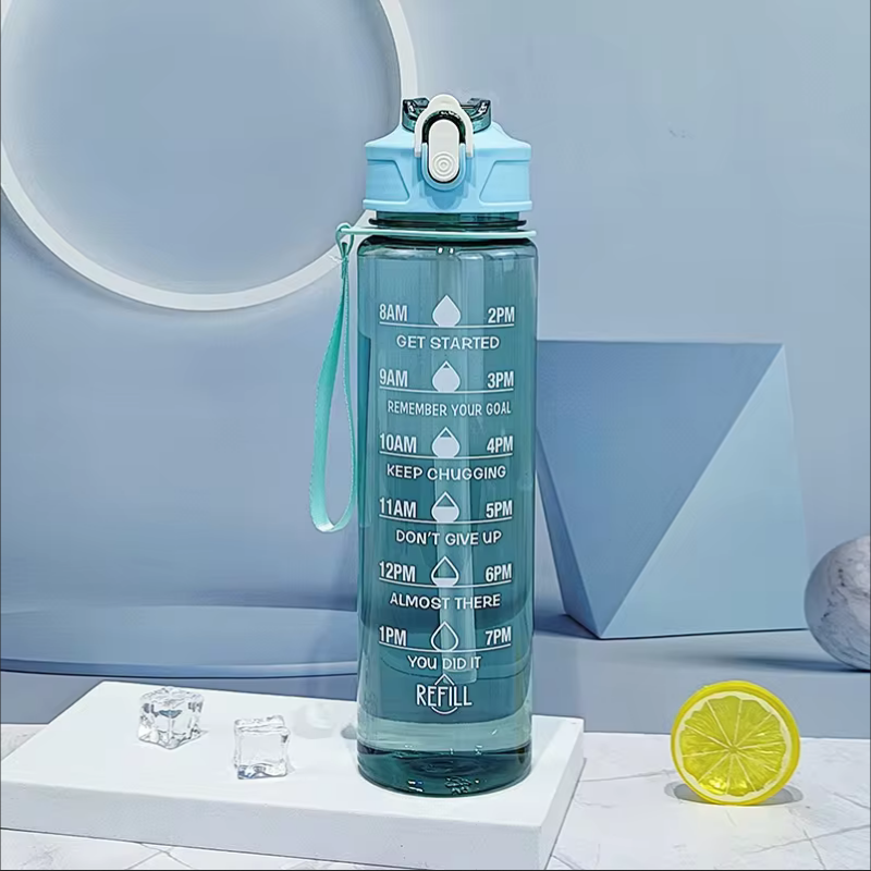 900ml Sports Bottle With Time  - Sports Equipment Types ulasan dan harga