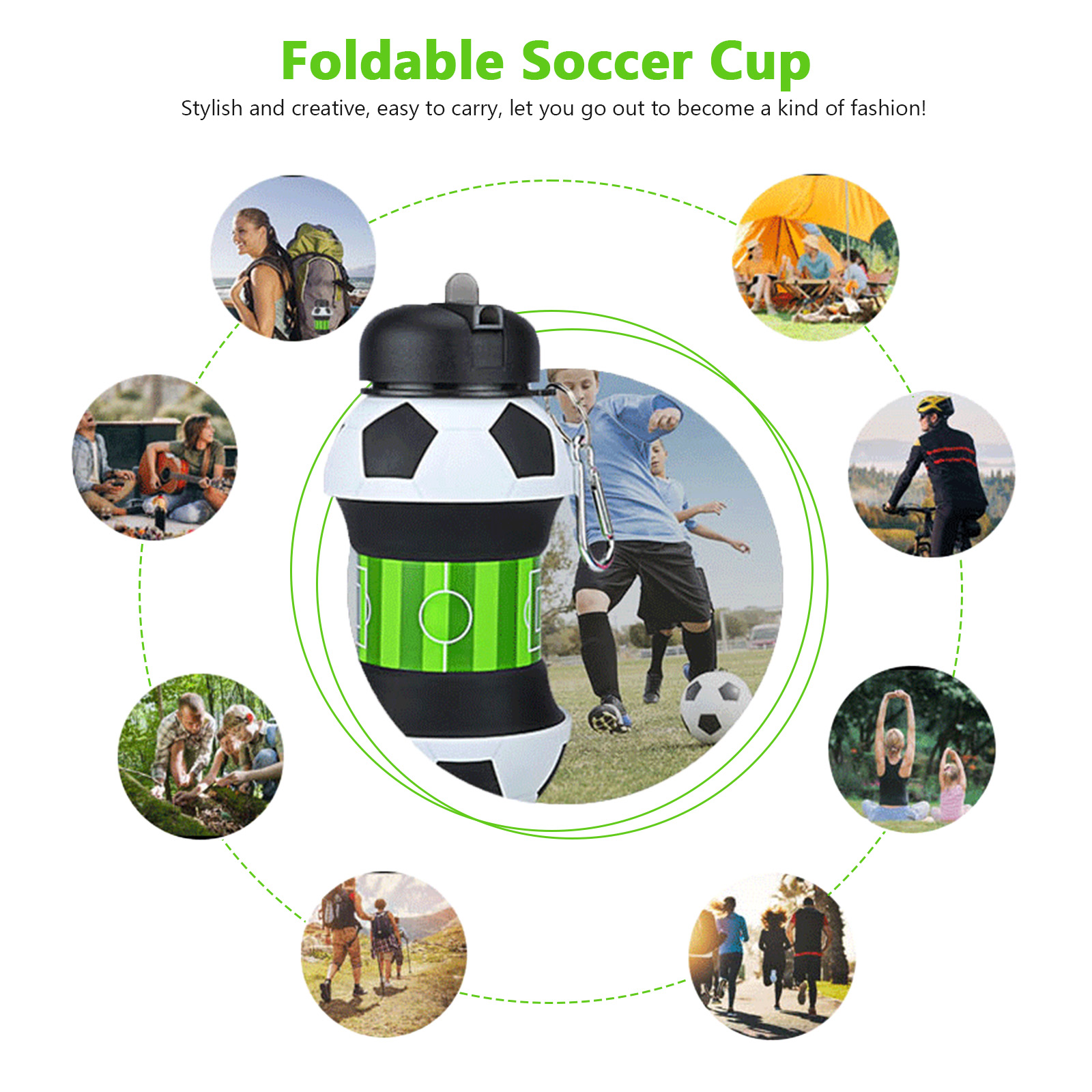 550ml Foldable Football Water  - Sports Equipment Types ulasan dan harga